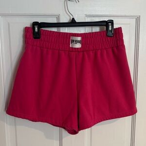 Pink sweat shorts